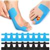 Tuxvealu 50 Pezzi Kinesiotape per Alluce Valgo, Pretagliato Nastro Kinesiologico Alluce Valgo in Cotone, Impermeabile Traspirante per Alleviare il Dolore (Nero + Blu)