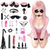 Ninonly Coppia Boňdage Set 26Pezzi Toys Sessuali per Coppia con Manette Regolabili,Cavigliere,Frusta,Maschera per gli Occhi,Bacchetta di Piume,Vibratore Giocattolo Sessuale per Coppie Uomini Donne viola