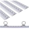 UISEBRT Set di 4 guide in alluminio da 100 cm - Guide per airline semicircolari con 10 morsetti di chiusura in argento - Guide forate per il fissaggio del carico per ATV, camion e camper