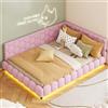 KOOPMAD Divano letto imbottito, 140 x 200 cm, con LED, letto matrimoniale con USB, letto singolo, letto per ragazzi 140 x 200 cm, letto per gli ospiti, divano letto da giorno, telaio con rete a doghe