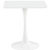buybyroom tavolo da pranzo moderno 70x70 tavolo da cucina piccolo tavolo da pranzo tavolo quadrato con gambe in metallo adatto per soggiorno sala da pranzo balcone, bianco