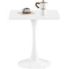 buybyroom tavolo da pranzo moderno 70x70 tavolo da cucina piccolo tavolo da pranzo tavolo quadrato con gambe in metallo adatto per soggiorno sala da pranzo balcone, bianco