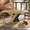 Easexcy Tavolo da pranzo telescopico (119-158,5 × 80 cm), tavolo da cucina, allungabile, per cucina e soggiorno, colore legno (gambe a forma di X)