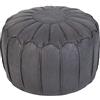 Loft 25 Sgabello a Sacco Rotondo 48x28cm, Morbida Ecopelle Pouf per Sedersi in Soggiorno e Camera da Letto, Pouf dal Design Ergonomico, Pouffe Poggiapiedi con Riempimento Incluso (Nero)