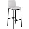 CLP Sgabello Bar con schienale Freeport, sgabello imbottito, moderno con struttura in metallo nero opaco e poggiapiedi Colore bianco Materiale Ecopelle