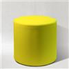 AM DESIGN POUF POUFF PUFF PUF TONDO ARREDAMENTO ECO-PELLE POGGIAPIEDI DESIGN MADE IN ITALY (GIALLO)