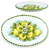 SICILIA BEDDA CAPACI Vassoio Ovale Caltagirone, Piatto da Portata, Due opzioni Misura e Vari decori (1Unità) - Limone, L 23 x 15 cm