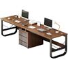 GAOCUNBING Scrivania per computer, doppia postazione di lavoro con cassetti, in legno, moderna, doppia scrivania per ufficio, scrivania per computer per casa e ufficio (colore noce, 200 cm)