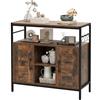 KOMFOTTEU Credenza Cucina Industriale, Mobile Buffet in Legno e Metallo, Armadietto Dispensa con 2 Ante, Scomparti e Ripiani Regolabili, per Corridoio, Sala da Pranzo, Soggiorno, 84 x 35 x 80 cm