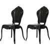 Biscottini Set 2 Sedie in Policarbonato - Sedia Cucina Soggiorno 53x50x97,5 cm - Poltrone Barocche Sala da Pranzo Camera da Letto - Poltrona in Plastica da Esterno Moderna Cerimonie