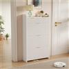 KSFASHZ Armadio per Scarpe da Ingresso con 2 Cassetti, Mobile per Scarpe Bianco, 80,2×24,2×133,5 cm, Armadio per Scarpe da Ingresso, Mobile per Scarpe, Facile da Montare