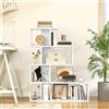 GIANTEX Libreria a forma di S con 5 ripiani, divisorio per soggiorno e ufficio, libreria in legno, 80 x 22 x 100 cm (bianco)