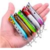 Generic XILILHC 5/10 PCS Popper Richiamo di Pesca Fit Rod Galleggiante Crankbait Iscas Attrezzatura da Pesca Esche Artificiali Poper Carpa Luccio Set(N03-10PCS)