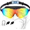 Generico Occhialini da Nuoto Adulti - Anti UV Antiappannamento Ampia Visuale con Stringinaso e Tappi per Orecchie,Occhialini da Nuoto per Bambini,Per Viaggi Vacanze Estive Sport Acquatici Immersioni Snorkeling