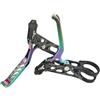 AIQWOJD Gruppo Freno a Fascia Posteriore Biciclette Tambu Leva Freno specifica per Bici Adatta per Brompton Adatta per Bicicletta Pieghevole Dahon Lega di Alluminio Cava Leggera(Black Silver)