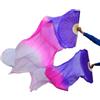 OZLCUA Ventagli di Danza Ventre 1 Paio di veli for la Danza del Ventre in Vera Seta, Dimensioni Classiche, for spettacoli Ballerini Velo a ventaglio(Color 6,M-150x90cm Real Silk)
