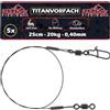 Paradox Fishing Lenza in titanio (5 pezzi), 0,30 mm/25 cm, con portata di 12 kg, estremamente resistente all'abrasione e antiaderente, senza effetto memoria, per la pesca a spinning