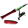 Generic Canna da pesca in miniatura, piccola canna da pesca tascabile, portatile, per pesca al traino, casting, campeggio, escursionismo, viaggi, offshore, surf