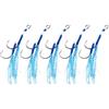 Ksikdeg Kit di 5 ganci da pesca doppi per assistere la pesca con ami luminosi, per lenta caduta rapida, ami da pesca, accessori per ingranaggi, esche da jigging