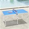 Quenoxo Set di tavolo da ping pong pieghevole, mini tavolo da ping pong portatile con racchette e palline in rete, salvaspazio, per interni, casa e famiglia