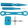 Eawfgtuw Set professionale in lega di alluminio per la rimozione dei perni del mulinello da pesca, con chiave per dadi e custodia protettiva, rosa (set blu)