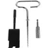 TOMETURE Set di Attrezzi per Pesca su Ghiaccio Invernale Picchetti Filettati, Adattatore per Trapano, Realizzato in Ferro e Plastica per Resistenza e Comfort Ergonomico