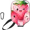 CNTDBU Custodia per pagaia con fragole sorridenti, in neoprene, con tasca in rete, moschettone per borsa da palestra