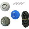 Generico Toppa in PVC con Anello a D in Acciaio Inossidabile e Kit Cavo Elastico da 5 m, Accessori for sartiame da Ponte for tavola da Surf, SUP e Barca(4 White 4G)
