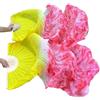 OZLCUA Ventagli di Danza Ventre 1 Paio di ventagli Seta Danza del Ventre, Veri Lunghi Fatti a Mano, Il Colore sfumato può Essere un'imitazione(Color 02,120cm Real Silk)