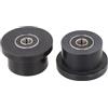 NiuLumea Confezione da 2 cuscinetti per vogatore, accessori per esercizi addominali, rullo in metallo e plastica, diametro interno 8 mm, nero