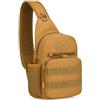 Ocorex Zaino Monospalla Militare Tattico Uomo 5L in Nylon 900D, Borsa Petto Molle a Tracolla Regolabile, Compatto per Escursionismo Campeggio Trekking Ciclismo Corsa Viaggi Outdoor Caccia Sport Marrone