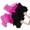 BTRYLDCFA Ventaglio per Danza del Ventre 1 Paio di ventagli di Seta di Danza del Ventre, Veri ventagli Lunghi Fatti a Mano, Il Colore sfumato può Essere un'imitazione(Color 03,150cm Real Silk)