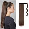 Gairyan 55cm Coda Capelli Extension Coda di Cavallo Lisci Posticci per Capelli Wrap Around Ponytail Extension Finta Estensione Sintetici Lungo per Donna, Marrone Cioccolato&Auburn chiaro