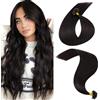 MY-LADY Extension Capelli Veri Cheratina 25 Ciocche 25g 60 cm Nero Naturale Capelli Umani Remy Lisci Naturale Keratin U Tip Human Hair Extensions #1B