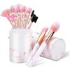 START MAKERS Pennelli Make Up START MAKERS 16 Pezzi Set Pennelli per Trucco Premium Synthetic Pennello Make Up Professionale per Fondotinta, Blush con Pennelli Maschera Viso e Porta Pennello Trucco