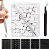 WishesMar 100 Spugne per Unghie Effetto Ombre con Pinza Metallo, Strumenti per Nail Art Sfumati, Pennello Spugna con 5 Fogli a Forma di Cuore, Fiori, Farfalle, Stencil per French Manicure, Adesivi e Pinzette