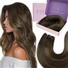 Fshine Extension Capelli Veri Tessitura 35 cm 100 g Extension Capelli Matassa Estensione Balayage Da Marrone Scuro A Castano Extensions Cucite Lisci Brasiliani Weave Human Hair Compleanno 2/8/2