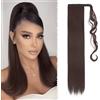 Benehair Posticci per Capelli Extension 66cm Coda Capelli Extension Lungo Rettilineo Coda Finta Capelli Sintetici Extension Coda Capelli Extensions per Donna Marrone