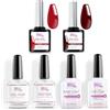 Pics Nails Kit Smalto Semipermanente Rosa Professionale UV/LED 6pz. - Kit Semipermanente : Primer Non Acido, Nail Prep, Base Coat, Top Coat Uv e 2 Colori One Step Semip. Rossi