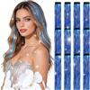 jooceebaby Tinsel Extension Capelli con Clip 55 cm, 26 Colori Laser-Blu reale Extension Capelli Paillettes Glitter, Accessori Capelli Brillanti per Festa Festival Concerto Halloween Natale