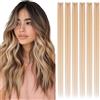 Rich Choices Extension a Clip Capelli Veri Umani 6pz 30cm 33g Extension Capelli Veri Clip Lisci Remy Naturali Human Hair Extensions #18/613 Biondo balayage