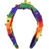 IMIKEYA Cerchietto Strass Righe Colorate Arcobaleno Nodo Antiscivolo per Capelli Accessorio per Donna e Uomo Design Nodo Cristalli