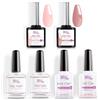 Pics Nails Kit Smalto Semipermanente Rosa Professionale UV/LED 6pz. - Kit Semipermanente : Primer Non Acido, Nail Prep, Base Coat, Top Coat Uv e 2 Colori Semip. One Step Rosa