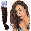 Ser Mulher Extension Capelli per Treccine 100% Kanekalon Afrelle, 165 gr - Hair Extension Professionali, IDEALI per Styling Afro, Dreads, Braids, Volume Naturale, 205 cm, ULTRA BRAID (Moka)