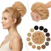 SEGO Pro 45G Chignon Finto per Capelli Veri Umani #18 Biondo Cenere Elastici Chignon Finti Folto Ondulato Extension Capelli Naturale Coda di Cavallo Spessi Updo (45g)