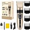 Generic Rasoio elettrico - Set di tagliacapelli, regolabarba da uomo, da parrucchiere elettriche senza fili, ricaricabili, fodere per bordi professionali, kit per la cura, impermeabile per baffi