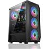 TitanFusion Gaming PC Ryzen 5 5500, GeForce RTX 4060, B450, 16GB(8GB*2) 3200MHz DDR4 RAM, 1TB NVMe SSD, P550W, 5 RGB Fans, WIFI, Potente PC per Gaming e Creazione