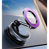 Romuto Supporto Telefono Auto Ventosa per MagSafe,2026 Supporto Magnetico a Vuoto [Forte Aspirazione] Installazione in un Secondo,Porta Telefono Auto Rotazione 360° per iPhone 17 16 Accessori Auto Kit