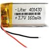 Liter energy battery Batteria 401430 LiPo 3.7V 160mAh 0.592Wh 1S 5C Liter Energy Battery per l'elettronica Ricaricabile Telefono Portatile Smartwatch Orologio GPS - Non adatto per Radiocomando 32x14x4mm (160mAh|401430)