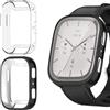 ToVioc Cover per Amazfit Active 2 Square - Nero & Trasparente | [2 Pezzi] Anti-Graffio Custodia Full Protezione Shell, TPU Cover con Pellicola Protettiva per Amazfit Active 2 Square